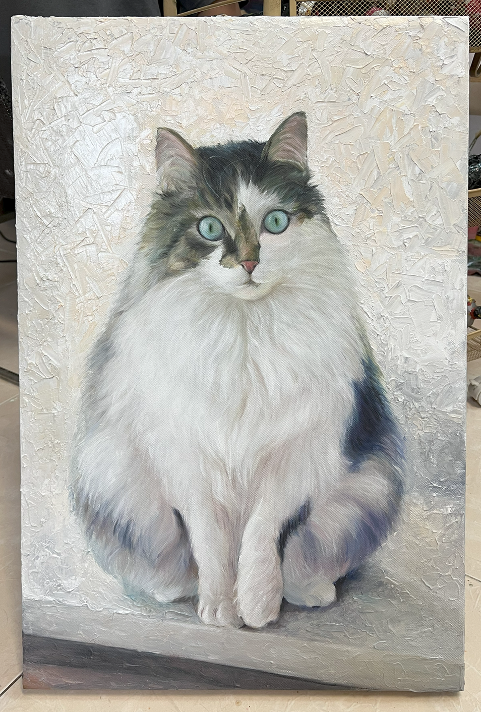 Art completed in our studio - Pet Portrait on oil-on-canvas from our bespoke artist studio in Vietnam